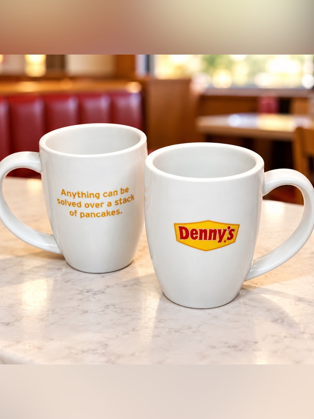 Denny’s Coffee Mugs Set of 2 Oneida Restaurant Ware Late Night Memorabilia